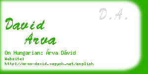 david arva business card
